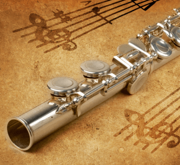 image of flute and sheet music
